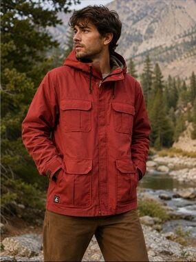 Vintage Altra Brick Red  Hooded Jacket Boulder, Colorado size large